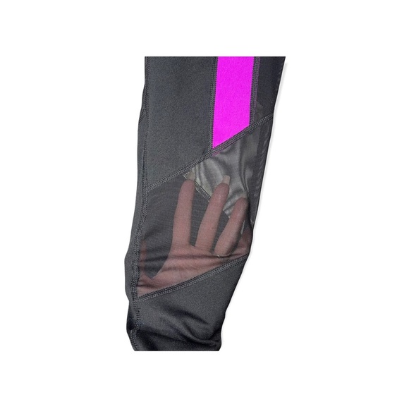 DANSKIN Now Black & Purple Leggings with Mesh M - Picture 5 of 6